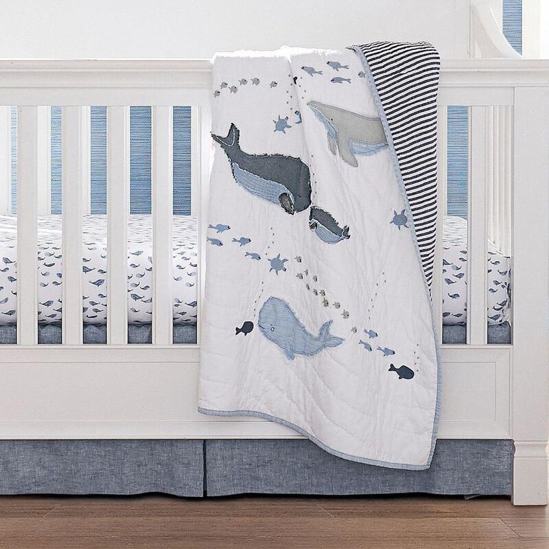 Pottery Barn Kids Cost Engineered Jack Whale Baby Quilt Toddler Blue Multi image number 3
